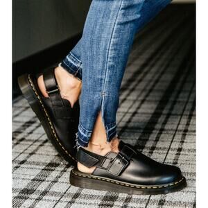 Dr. Martens Jorge II Brando Leather Slingback Mules Black Size 8 L 7 M